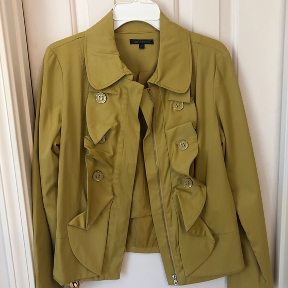 For Cynthia Jackets & Blazers - Chartreuse ruffle front For Cynthia jacket, Sz M